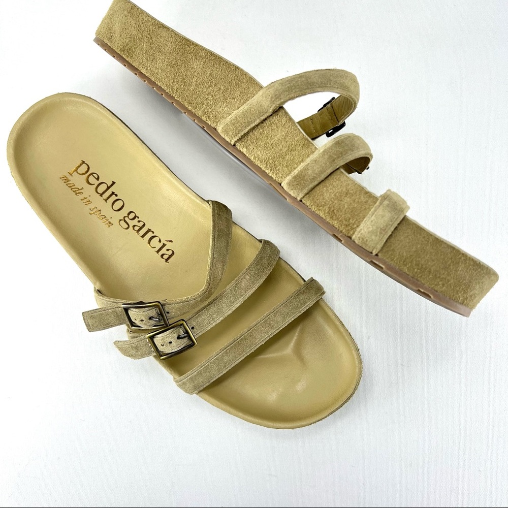 Pedro Garcia Beige Double Strap Sandals